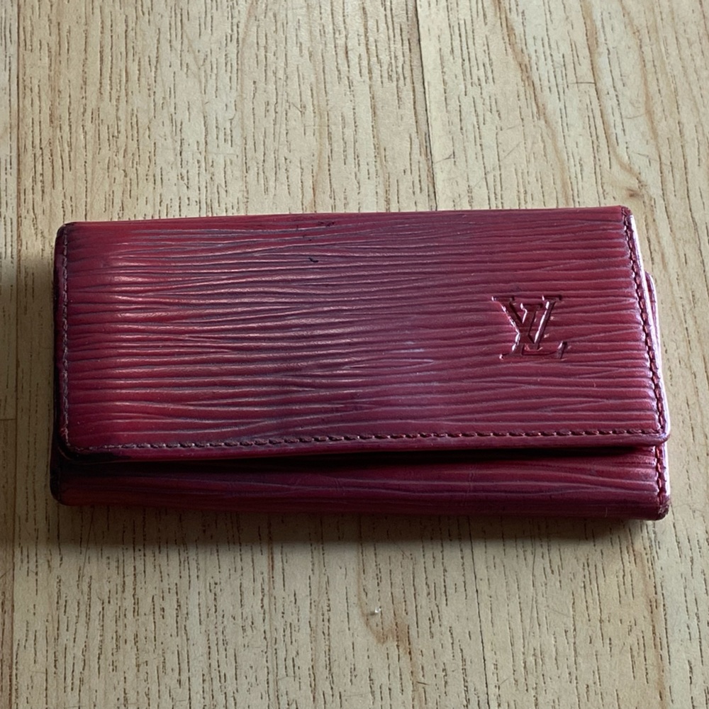 Louis Vuitton Epi leather red keychain wallet